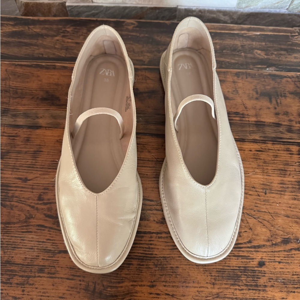 Zara Cream Ballet Flats